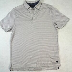 Brooks Brothers Original Fit Men's Polo Shirt Navy White Stripe Cotton Size L